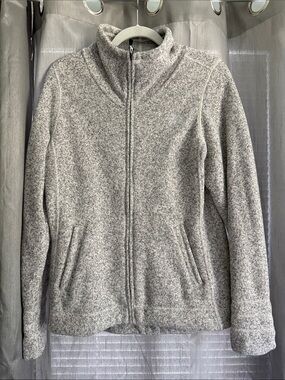 The North Face Heather Gray Full-Zip Fleece Jacket
